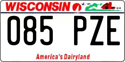 WI license plate 085PZE