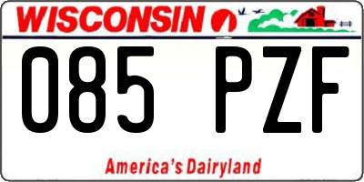 WI license plate 085PZF
