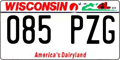 WI license plate 085PZG
