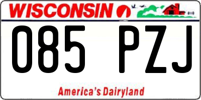 WI license plate 085PZJ