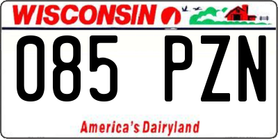 WI license plate 085PZN
