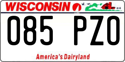 WI license plate 085PZO