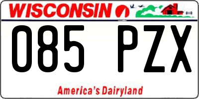 WI license plate 085PZX
