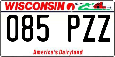 WI license plate 085PZZ