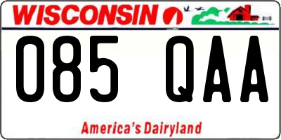WI license plate 085QAA