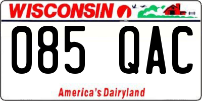 WI license plate 085QAC