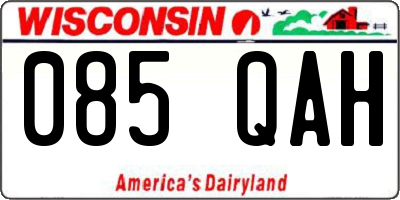 WI license plate 085QAH