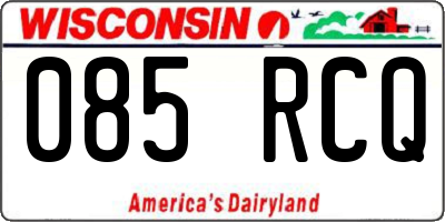 WI license plate 085RCQ