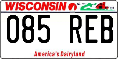 WI license plate 085REB
