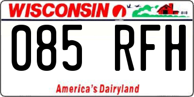 WI license plate 085RFH