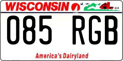 WI license plate 085RGB