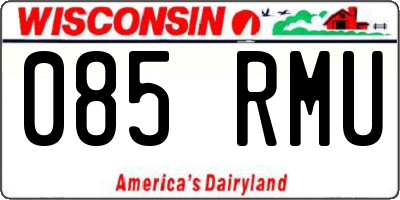 WI license plate 085RMU
