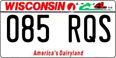 WI license plate 085RQS