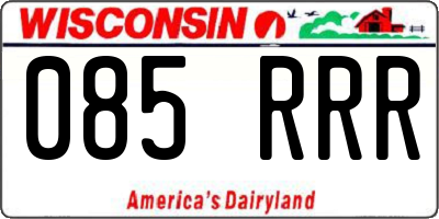 WI license plate 085RRR