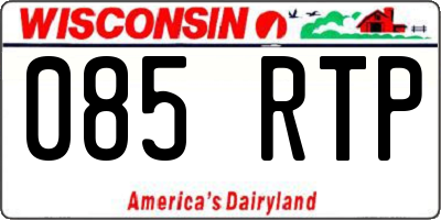 WI license plate 085RTP