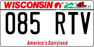 WI license plate 085RTV