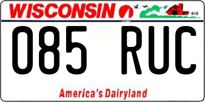 WI license plate 085RUC