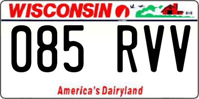 WI license plate 085RVV
