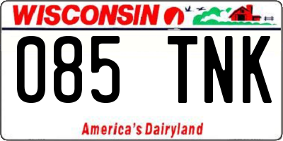 WI license plate 085TNK