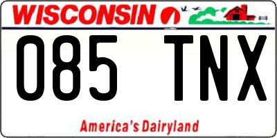 WI license plate 085TNX