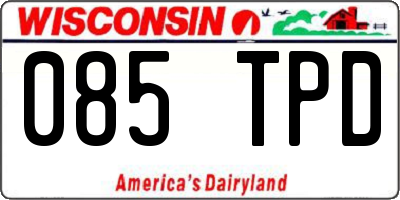 WI license plate 085TPD