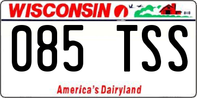 WI license plate 085TSS