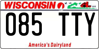 WI license plate 085TTY