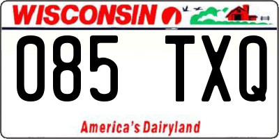 WI license plate 085TXQ