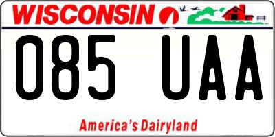 WI license plate 085UAA