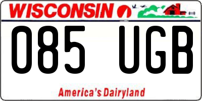 WI license plate 085UGB