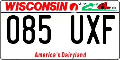 WI license plate 085UXF