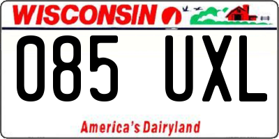 WI license plate 085UXL