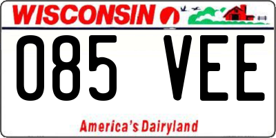 WI license plate 085VEE