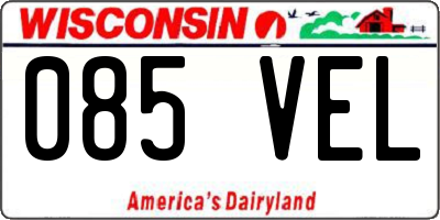 WI license plate 085VEL
