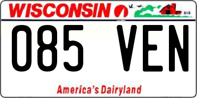 WI license plate 085VEN