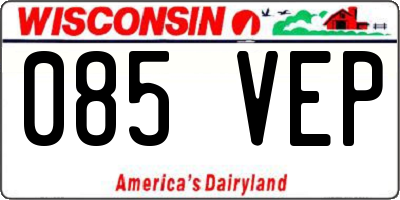 WI license plate 085VEP