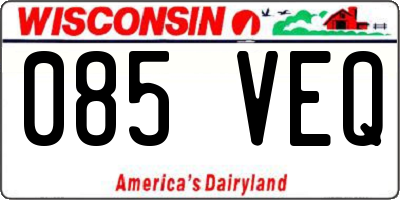 WI license plate 085VEQ