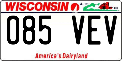 WI license plate 085VEV