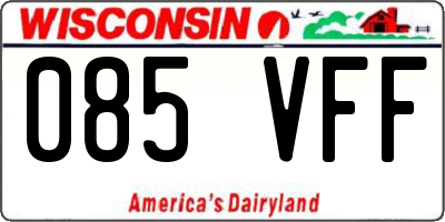WI license plate 085VFF