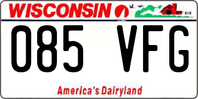 WI license plate 085VFG