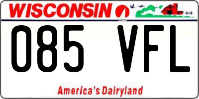 WI license plate 085VFL
