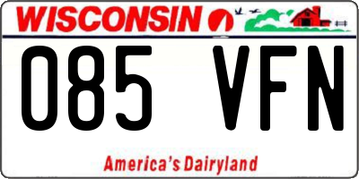 WI license plate 085VFN