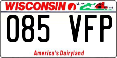 WI license plate 085VFP