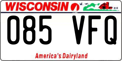 WI license plate 085VFQ