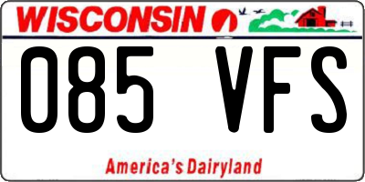 WI license plate 085VFS