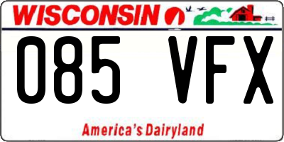 WI license plate 085VFX
