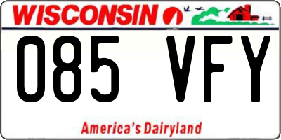 WI license plate 085VFY