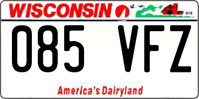WI license plate 085VFZ