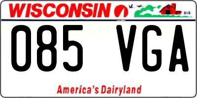 WI license plate 085VGA