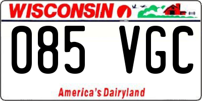 WI license plate 085VGC